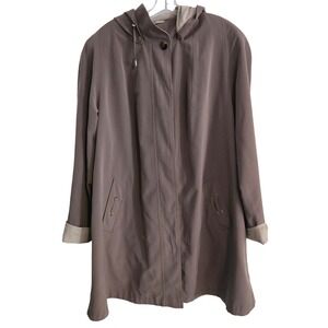 CBO New York Women's Hooded Jacket Brown Lightweight Coat Size 1X